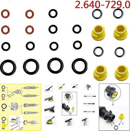 2.640-729.0 For Karcher K2 K3 K4 K5 K6 K7 Trykkvasker Dyse O-Ring Tetningssett