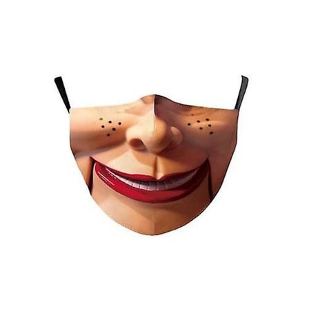 Gjenbrukbar Unisex Morsom Vaskbar Ansiktsmaske Halvt Ansikt Munn Merke HipHop Tegneserie Ju