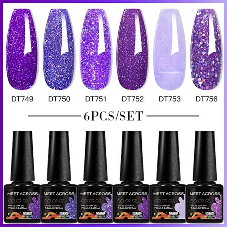 6st Nagellack Gel Set DIY Nagelkonst Semi Permanent UV LED Gel Kit För Naglar Dekoration Manikyr Blötläggning Målning Vernis Design