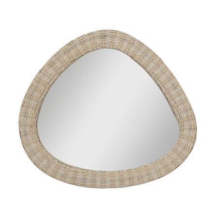Spejl i naturligt rattan, MDF-ramme, 63x2,5x58 cm