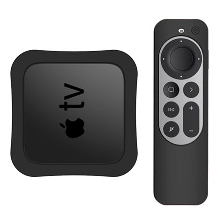 Apple TV 4K (2021) set-top box + controller silikone cover - Sort