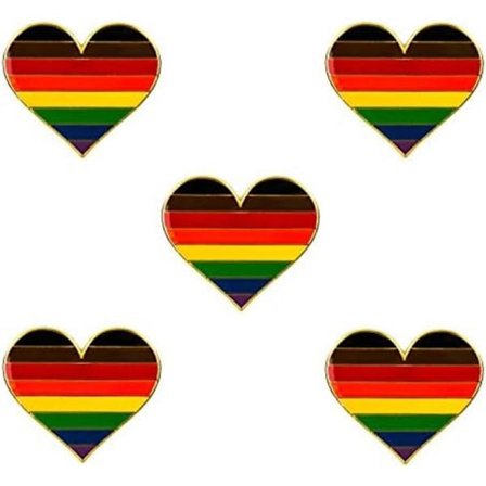 5 kpl Biseksuaali pride sydämenmuotoisia pinssineuloja rintamerkkejä lippumerkki rintakoru