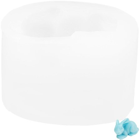 Desktop kanin form DIY silikone epoxyharpiks form håndværk gør kanin form (6.5X4.4X4.3CM, hvid)