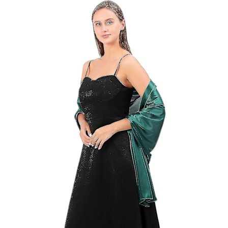 Sjalar Klänningar Kvällsfest Wrap Bröllop Satin Pure Color Cape Shrugs Boleros A
