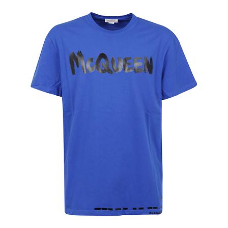 Alexander McQueen T-Shirts Blå, Herre