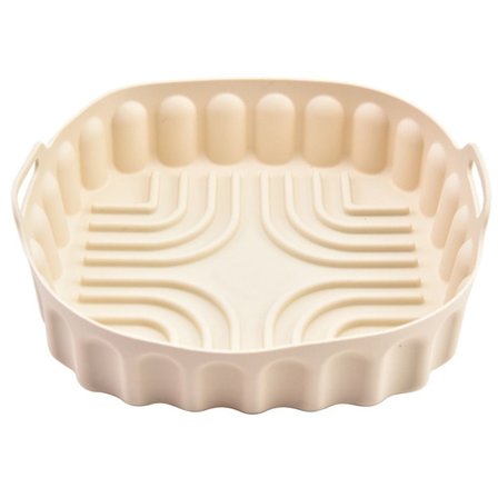 Fyrkantig silikongryta Till Air Fryer Bakkorg VIT 21,5CM