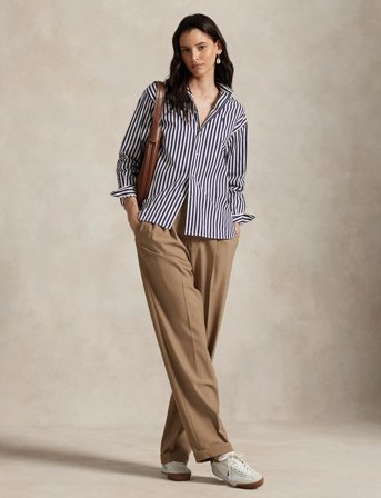 Polo Ralph Lauren Relaxed Fit Striped Cotton Shirt - Purple - S