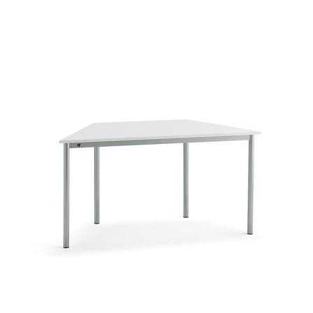 Tisch BORÅS TRAPETS, 1200x600x720 mm, Laminat weiß, alugrau