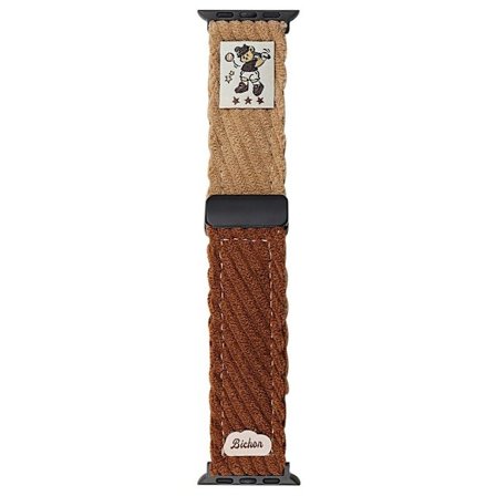 Corduroy Watch Band Apple Watch Series 10 46mm Magnetisk Clasp Wrist Strap - Mørkebrun + Lysebrun