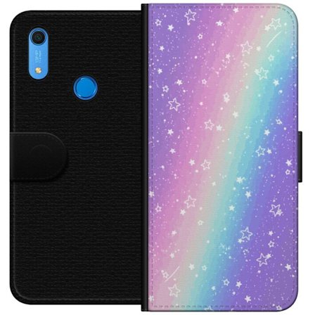 Kompatibelt Lommeboketui til Huawei Y6s (2019) Rainbow-farget pastellbakgrunn med hvite stjerner og gnistrende prikker i myk overgang