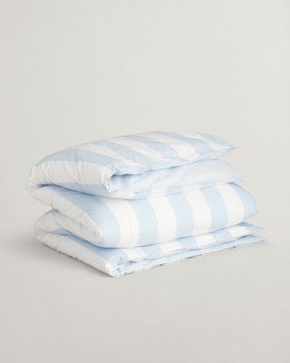 GANT - Percalevevet stripet enkeltdynetrekk 140x200cm og 140x220cm rich blue