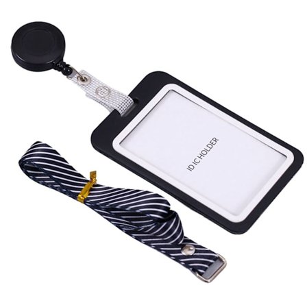 Uttrekkbar snor, arbeidskortholder, matt finish, vertikal ID-badgeholder for kontor