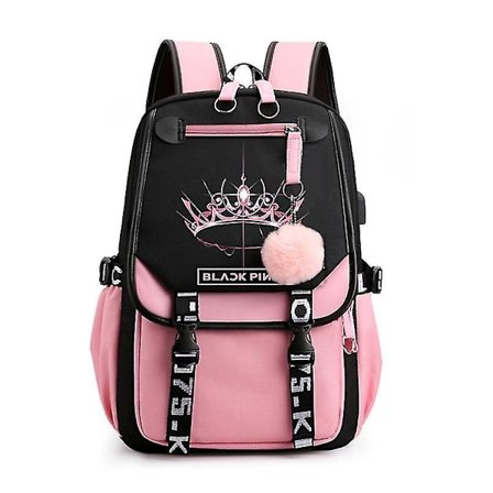 Blackpink Backpack Laptop Bag School Bag Bookbag With Usb Chargingheadphone Port