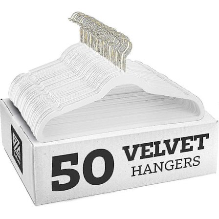 Numb Skridsikre Velour Bøjler - Jakkesætsbøjler (20-pak)(45cm) gylden krog