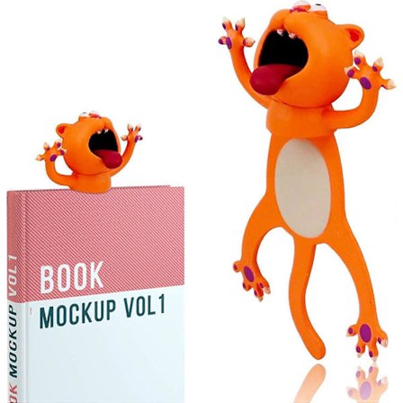 3D Bogmærker til Børnebøger Sjove Dyrebogmærker til Børn, Drenge, Piger og Læseelskere (Kat)