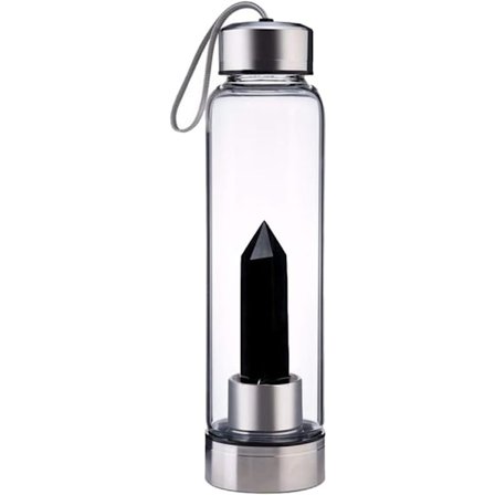 Krystallglass Vannflaske, Vannflaske Med Edelstensenter Krystall Elixir Flaske