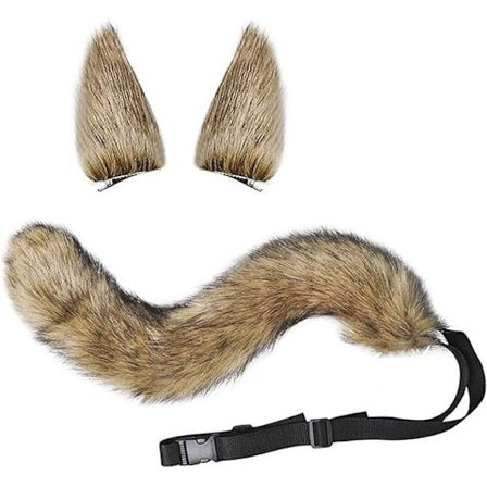 Ræv hale katt klipp ører kostyme Kunstig fluffy ræv hale rollespill kostyme