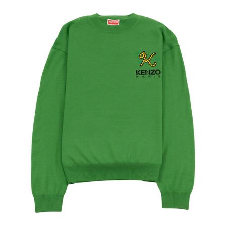 Kenzo - Stickade Tröjor & Koftor - Grön - Dam - Storlek: L, Dam, Storlek: L