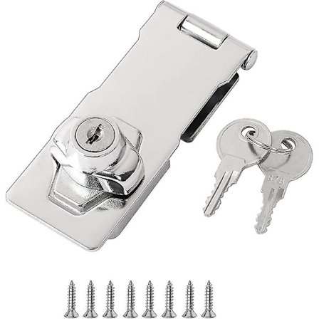 Dørhengsellås med nøkkel, 1 stk. knottlås hengslelås, har nøkkelbeslag sikkerhet