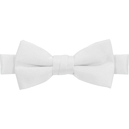 Pojkars förbundna justerbara enfärgade slips, vit