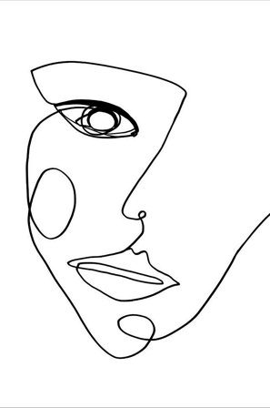 Malerifabrikken - Juliste Face Line 2 - Valkoinen - Julisteet - - Homeroom