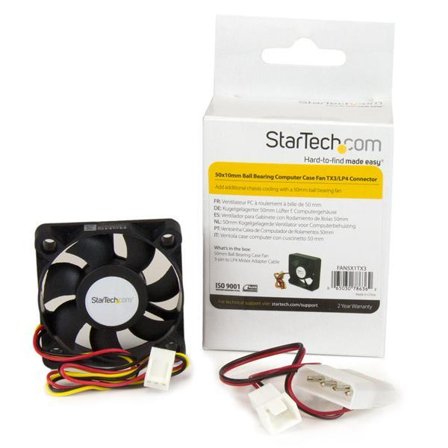 StarTech 50x10mm Replacement Ball Bearing Computer Case Fan TX3/LP4 Connector systemviftesett