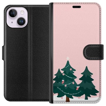 Apple iPhone 15 Tegnebogsetui Juletræer Glædelig Jul