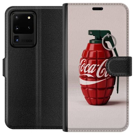 Kompatibel Tegnebogsetui til Samsung Samsung Galaxy S20 Ultra Kunstnerisk illustration af Coca Cola granatæble i rødt og grønt, pop art inspireret