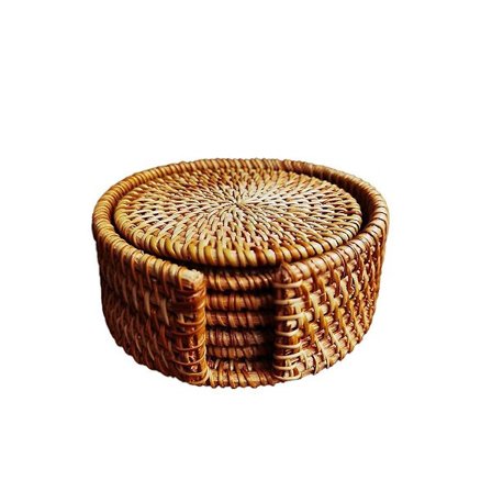 6-pack Rattan Teekostare Te Ceremonipåsehållare Rattan Skål Pad Pot Pad Pot Pad Värmeisolering