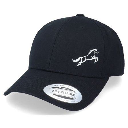 Iconic - Svart adjustable Keps - Horse Jumping Curved Black Adjustable @ Hatstore