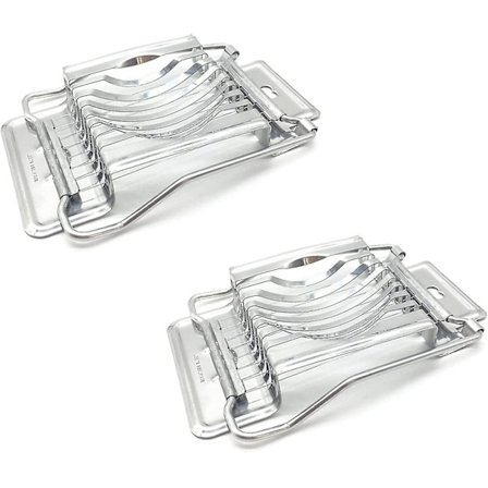 2 stk. Æggeskærer i rustfrit stål - Hårdkogt æggeskærer - Fuld metal