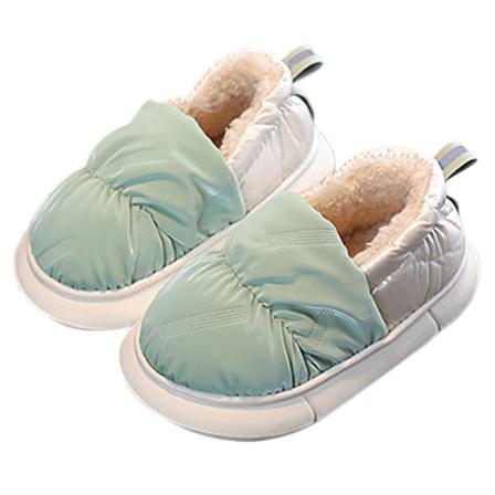 Flickor Low Top Loafer Slipper Patchwork Plysch Foder Hem Sko