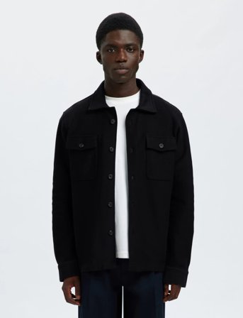 Selected Slholiver Sweat Overshirt Noos - Black - M