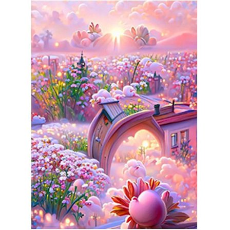 30x40 cm 5d fuld DIY diamantmaleri, drømmeblomster komposition diamantmaleri DIY diamant rhinestone lærred