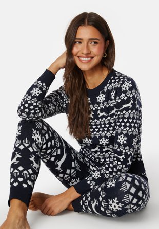 ONLY - Xmas Snowflake LS O-Neck - Night Sky Pattern: C - Kläder - - Bubbleroom