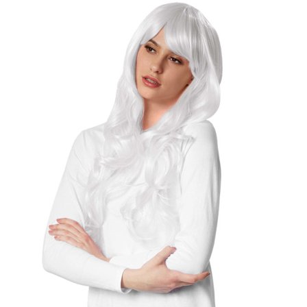 Peruk långt hår lockar