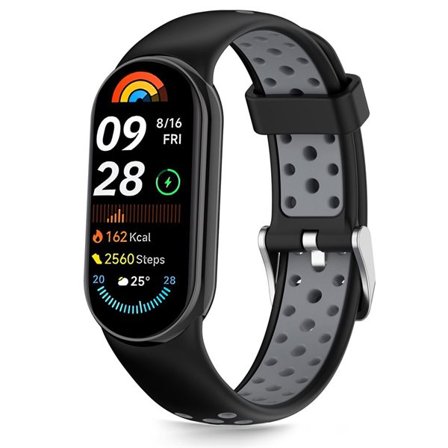Tech-Protect IconBand Air hihna Xiaomi Smart Band 8 / 9 / 10 / NFC - musta ja harmaa