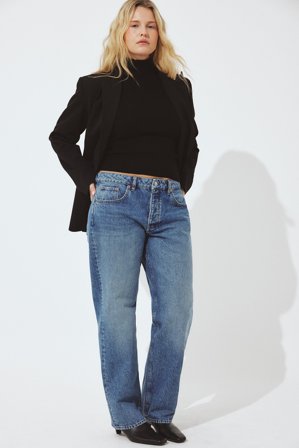 NA-KD - Way midje rett jeans - Mid waist jeans - Blå - EU 38