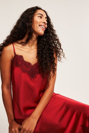 Kappahl | Singlet med blonder | Rød