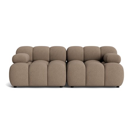 Puffy 2-Sitzer-Sofa in Loop Dunkelbeige, modernes Design mit komfortabler Polsterung und weicher Haptik für gemütliche Stunden, Breite 64cm