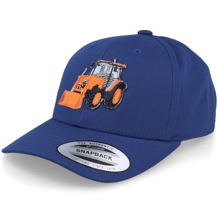 Kiddo Cap - Blå adjustable Keps - Kids Orange Tractor Royal Blue Adjustable @ Hatstore