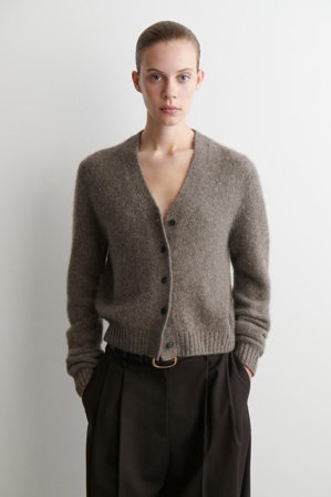 COS Cropped Alpaca-Blend Cardigan in Beige - Women