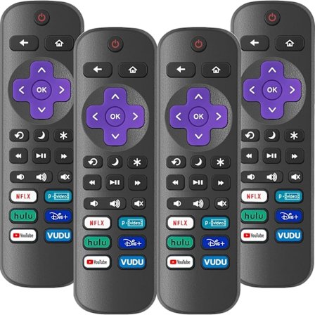 2025 Senaste Modell 4-pack Ersättningsfjärrkontroll Endast för Roku TV, Kompatibel med Alla TCL Roku/Hisense Roku/Onn Roku/Sharp/Philips Rok