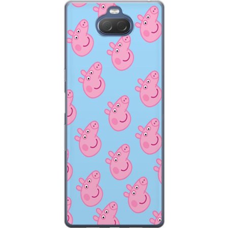 Kompatibelt Mobildeksel til Sony Xperia 10 Plus Peppa Pig spedbarnsfigur i pastellfarger, søt tegnet barneillustrasjon med myk minimalistisk stil