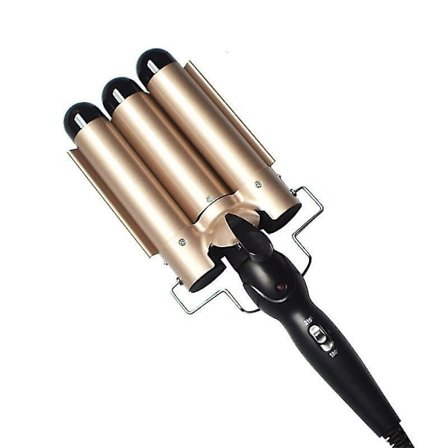 32mm Triple Ceramic Curling Iron 3 Barrels Wand With Adjustable