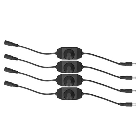 4st 12V LED Ljusstyrka Dimmer Lampa Steglös dimningsknapp Kontroller Tillbehör Svart
