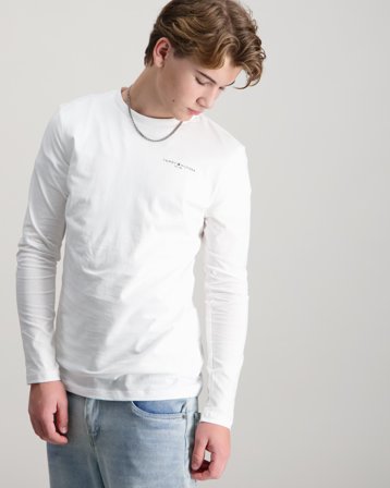Tommy Hilfiger MINI CORP T-SHIRT LS Blanc T-shirts Garçon - Kids Brand Store