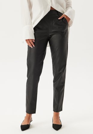 Object Collectors Item - Objbelle Lisa Coated Pant Noos - Black - Kläder - - Bubbleroom