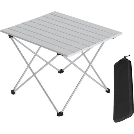 Rootz aluminium campingbord - vikbar - ultraljus - lätt att bära med väska - 46 cm x 40 cm x 56 cm