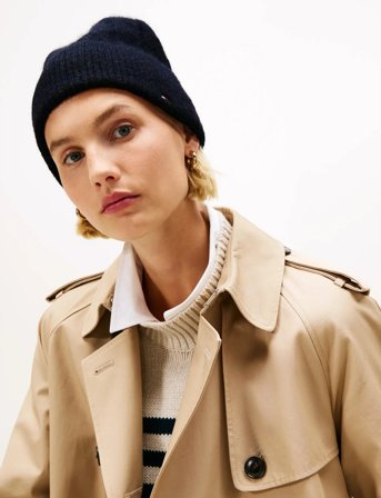 Tommy Hilfiger Th Flag Fluffy Beanie - Navy - ONE SIZE